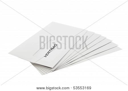 Vertrag Batch Of Envelopes Isolated On White