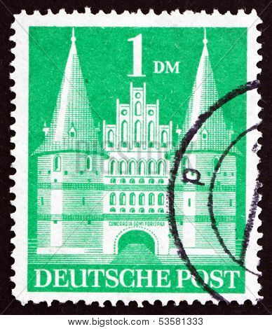 Postage Stamp Germany 1948 Holsten Gate, Lubeck
