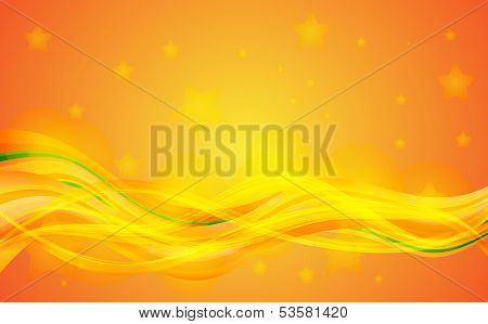 Bright orange waves with stars