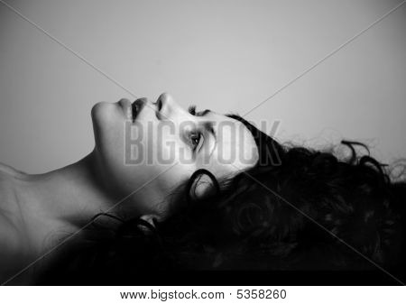 Elegant Girl With Black Hair