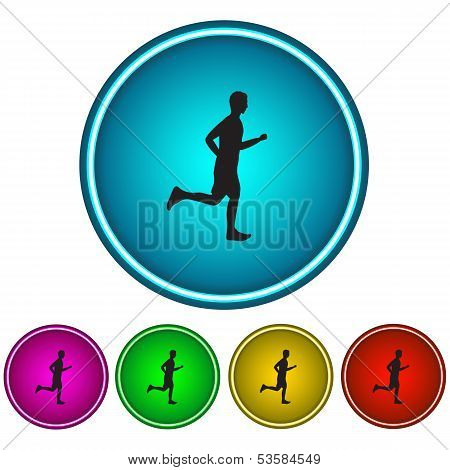 Running Man. Icon. Vector