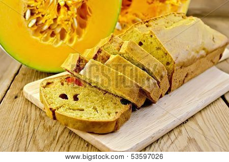 Fruitcake Pumpkin With Candied Fruits On A Board