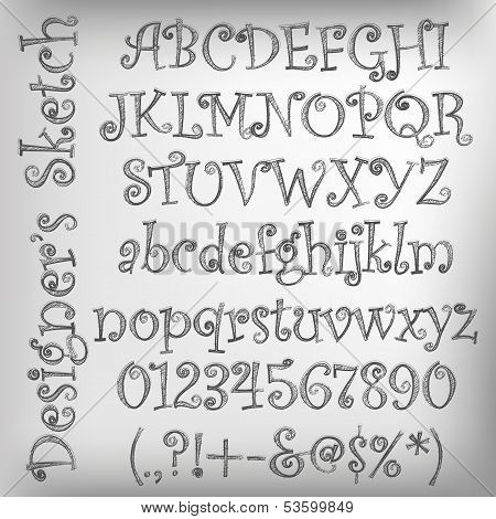 Vector Sketched Alphabet
