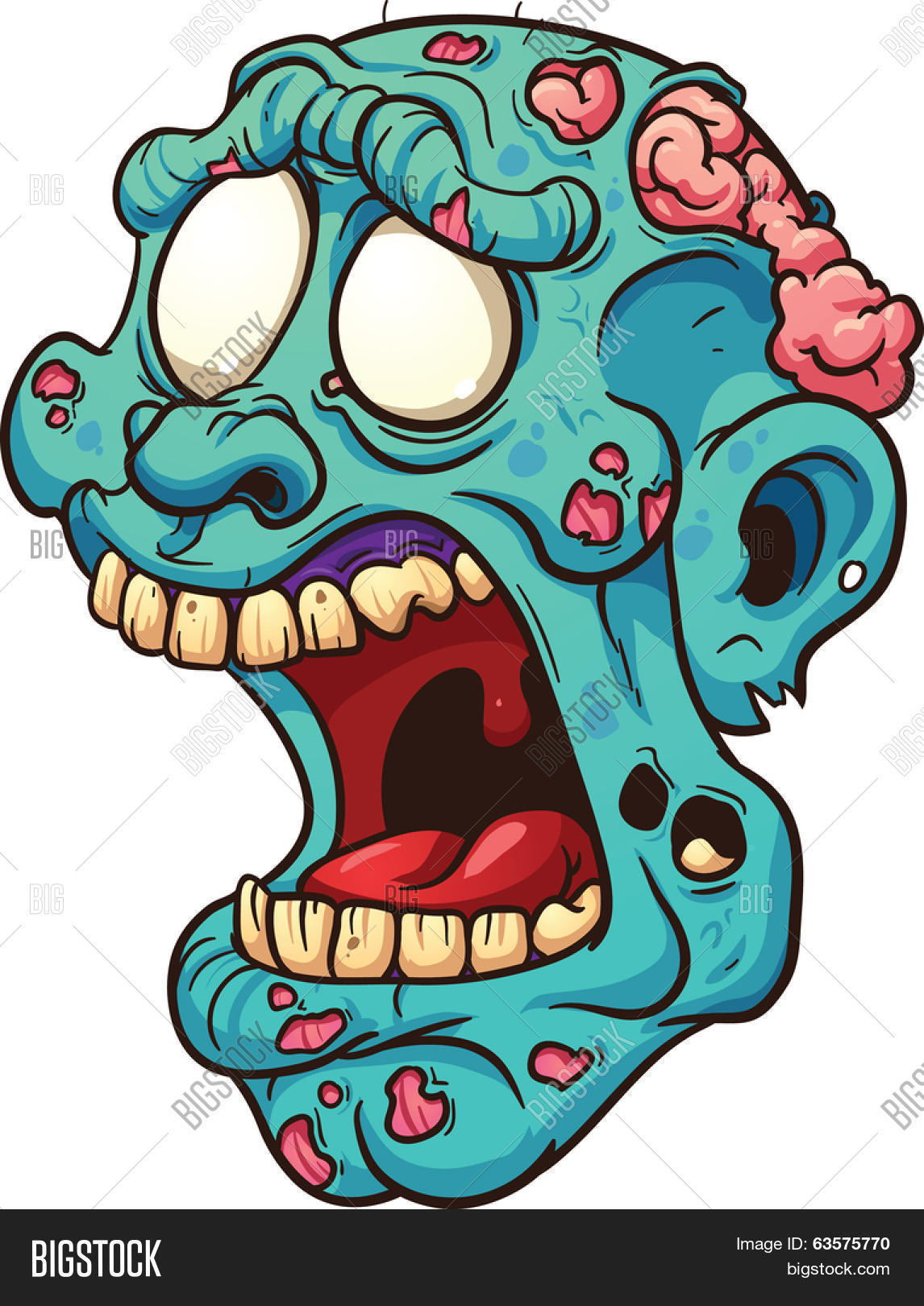 Cartoon Zombie Head. Vector & Photo (Free Trial) Bigstock