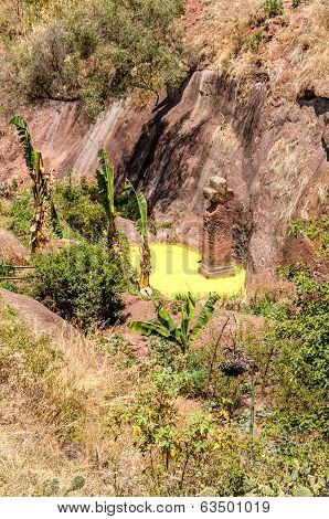 River Jordan With Monolith Cross In Lalibela