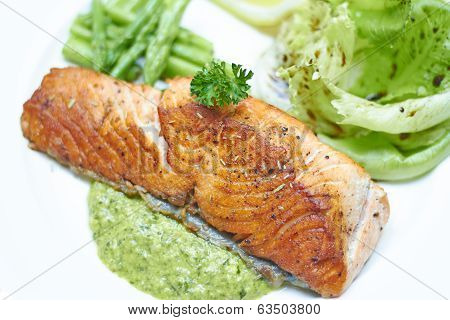 Grilled Salmon With Salsa Verde