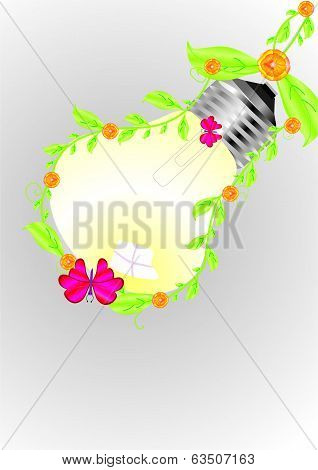 Vector Light Bulb Springtime Flowerses Of The Butterfly
