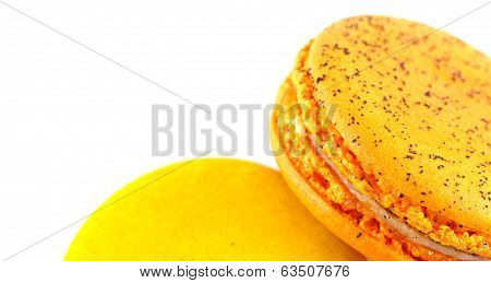 Colorful macaroons isolated on white background