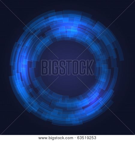 Abstract Technology Blue Circles Background. Vector