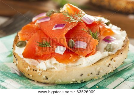 Homemade Bagel And Lox