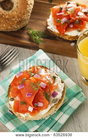 Homemade Bagel And Lox