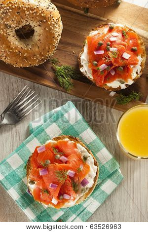 Homemade Bagel And Lox