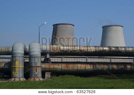 KIEV, UKRAINE -APR 18, 2014: Industrial area.Power plant .April 18, 2014 Kiev, Ukraine 