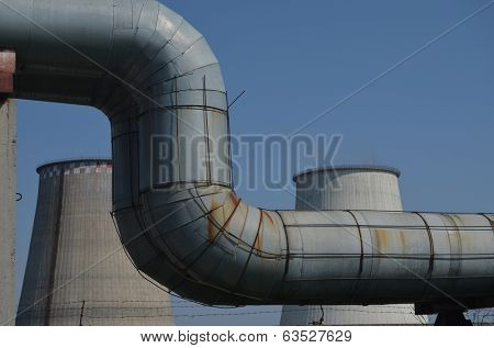 KIEV, UKRAINE -APR 18, 2014: Industrial area.Power plant .April 18, 2014 Kiev, Ukraine 