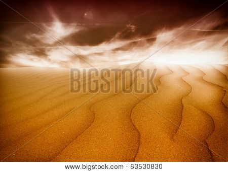 sand desert,sunset