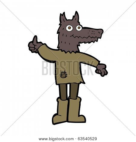 cartoon wolf man