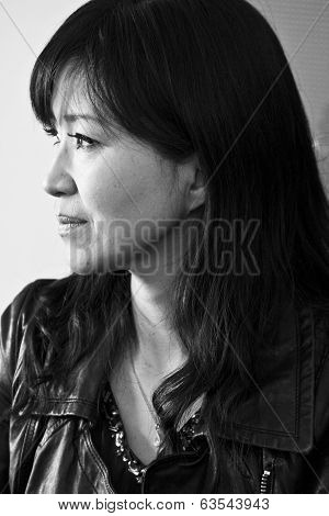 Pianist Keiko Matsui gives interview before her performance in Minsk on March 27, 2013