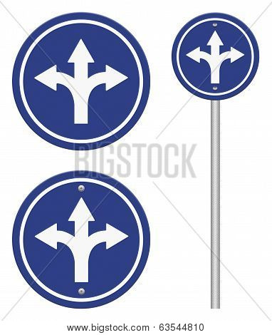 Fork in a road sign