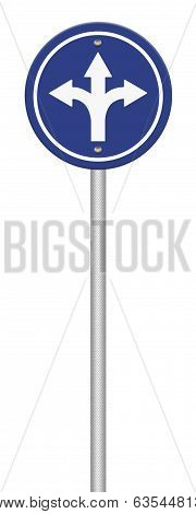 Fork in a road sign