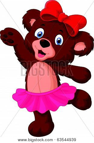 Baby bear cartoon dancing