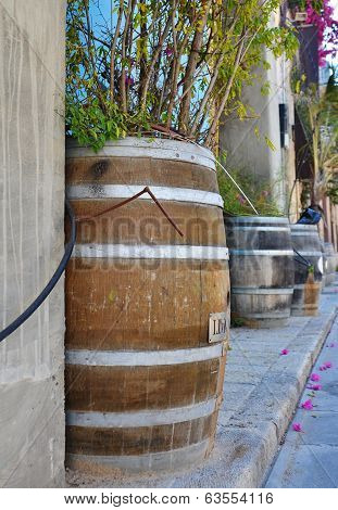 Wine Barrel Pots