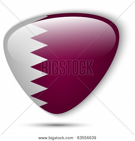 Qatar Flag Glossy Button