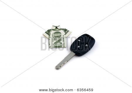 Un dollaro e chiave auto