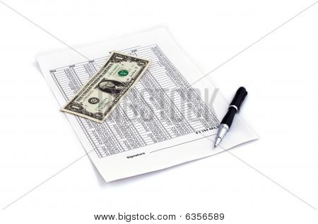 Firmare il documento isolato On White