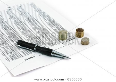 Firmare il documento isolato On White