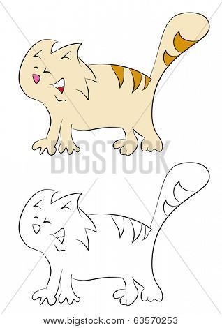 The cat. model of a little cat for a coloring