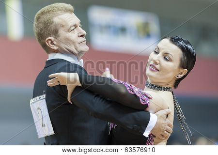 Minsk-belarus, March, 16: Gennadiy Bardashevich - Elena Trushkova Perform Senior Standard European P
