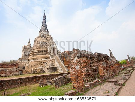 View Of Wat Phra Si Sanphet In Ayutthaya Thailand