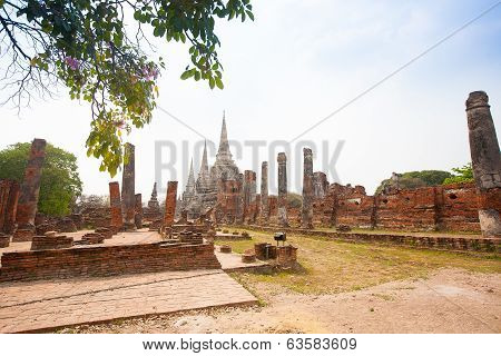 View Of Wat Phra Si Sanphet In Ayutthaya Thailand