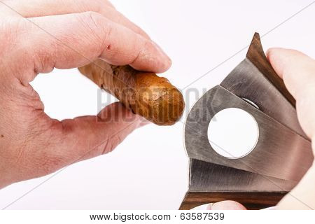 Cigar And Cutter On A White Background