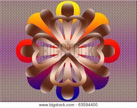 Color Abstract Composition On  Pattern Background