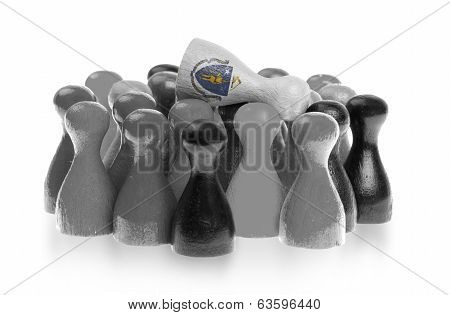 One Unique Pawn On Top Of Common Pawns