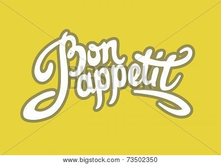 Bon appetit hand drawn lettering