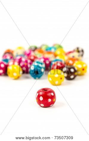 Wooden Beads Colorful Isolated