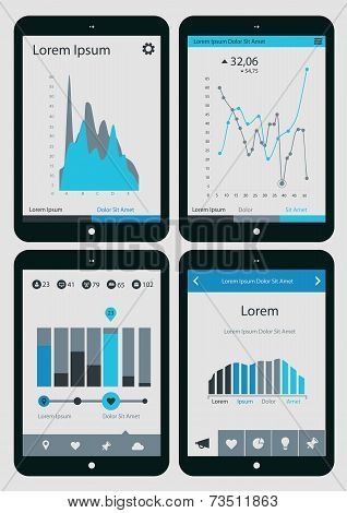 Abstract infographics templates collection on tablet PC