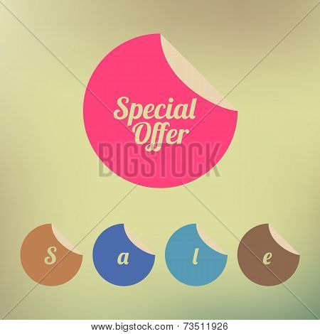 Vintage sale discount Special offer label on modern background