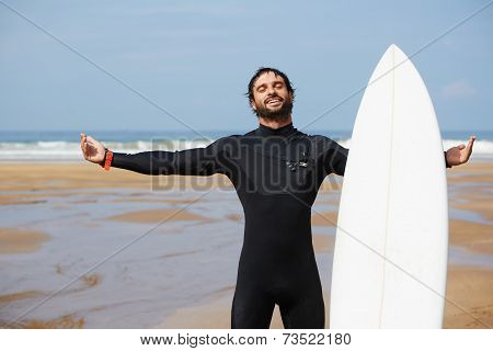 Surf sport, feeling good and happy with healthy lifestyle