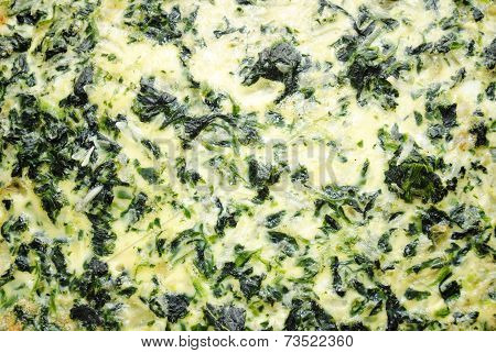 Background Of A Close Up Of Spinach Quiche