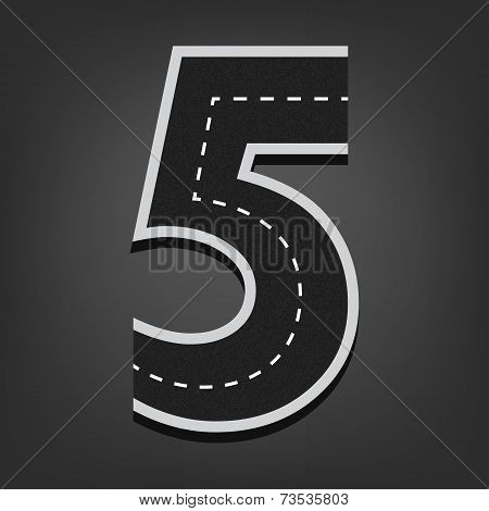 Five number. Road font