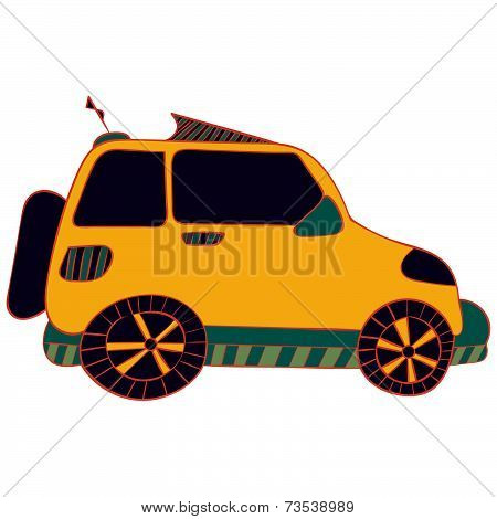 Color cartoon car .