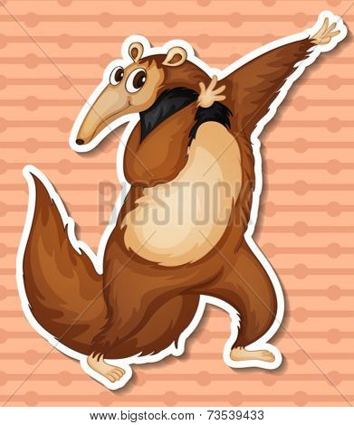 Illustration of a close up ant-eater