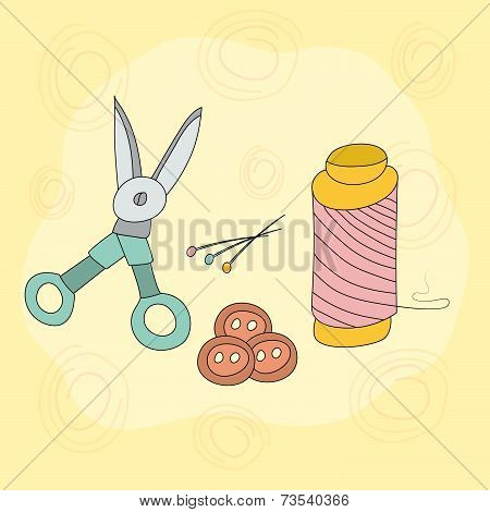 Items for sewing, needlework