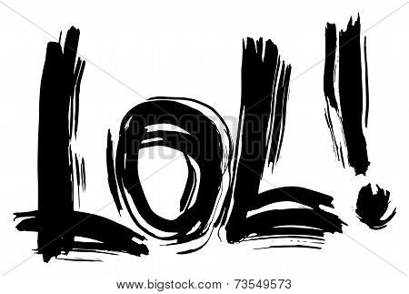 Lol Hand Lettering. Handmade Calligraphy. Vector