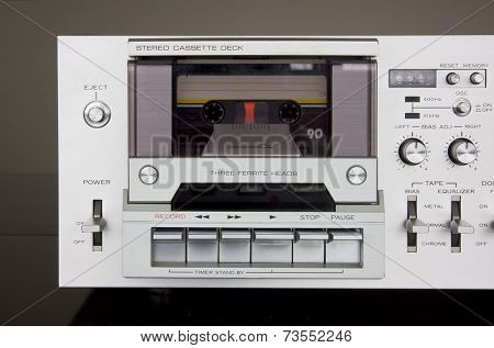 Vintage Stereo Cassette Tape Deck Recorder Front Closeup