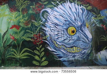 Mural art at East Williamsburg in Brooklyn