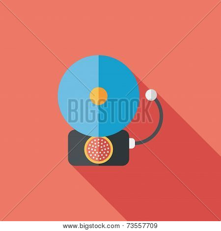 Alarm Bell Flat Icon With Long Shadow,eps10